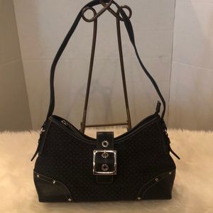 Relic Fabric and Leather Shoulder Handbag